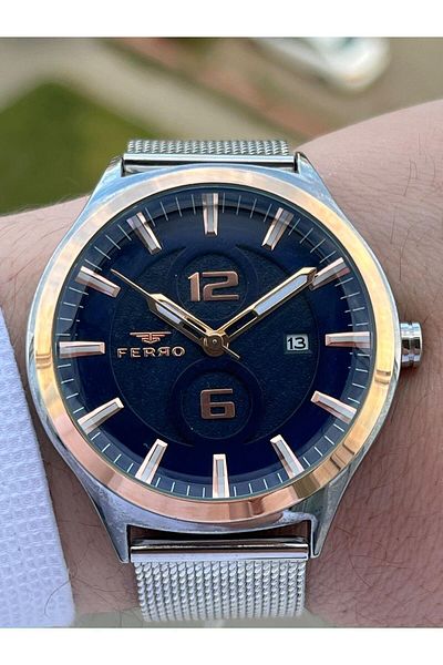 FERRO 30 METER Waterproof Men's Wristwatch with Wicker Cord Calendar