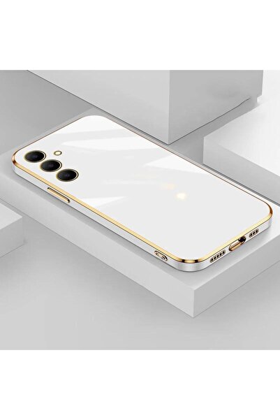 Rivor Samsung Galaxy A04s Uyumlu Kılıf Parlak Kenarlı Altın Işlemeli Kamera K...