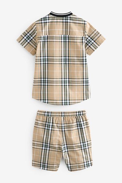 Next Baby Color Blocked 100% Cotton Shirt and Shorts Set - Short Sleeve