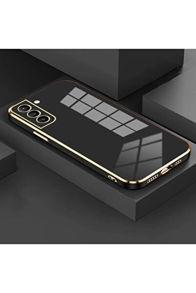 Rivor Samsung Galaxy A14 Uyumlu Kılıf Parlak Kenarlı Altın Işlemeli Kamera Korumalı Kılıf