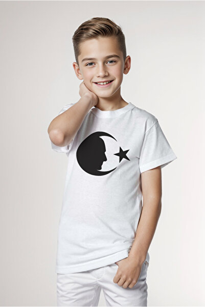 ahmer fashion Ataturk Moon Star Printed T-Shirt