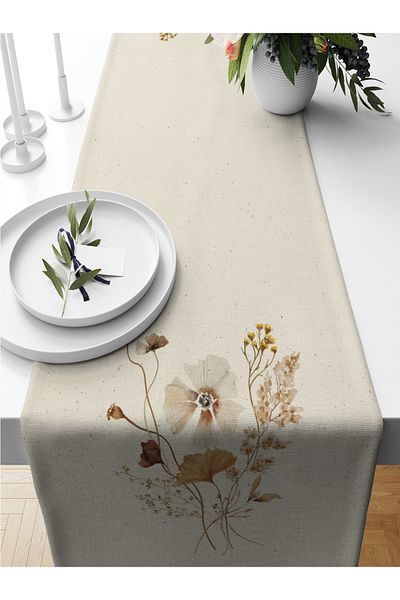 Bertille Home Flower Series 140x40 Cm Digital Printed Runner