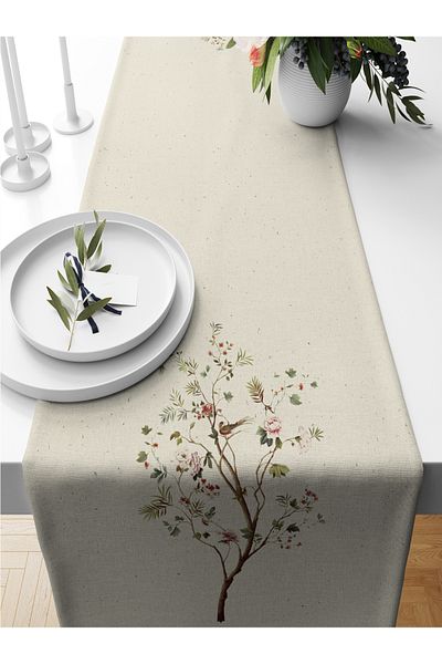 Bertille Home Flower Series 140x40 Cm Digital Printed Runner