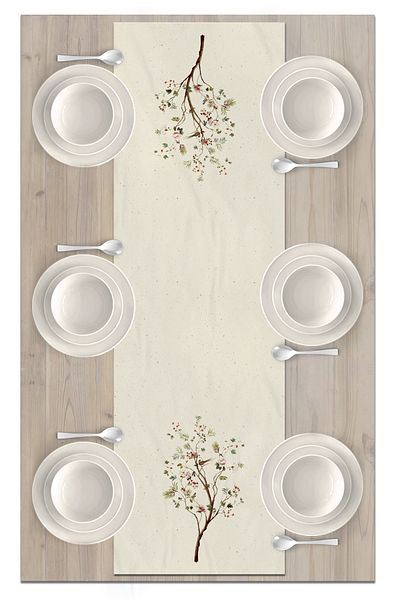 Bertille Home Flower Series 140x40 Cm Digital Printed Runner