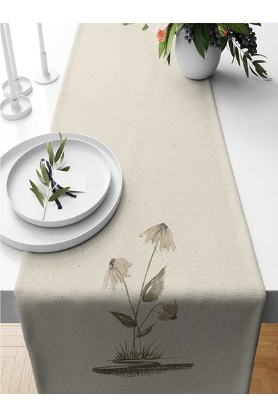 Bertille Home Flower Series 140x40 Cm Digital Printed Runner