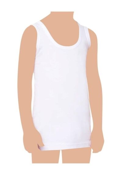 Tutku Pack of 12 100% Cotton Ribbed Combed Tank Top for Boys