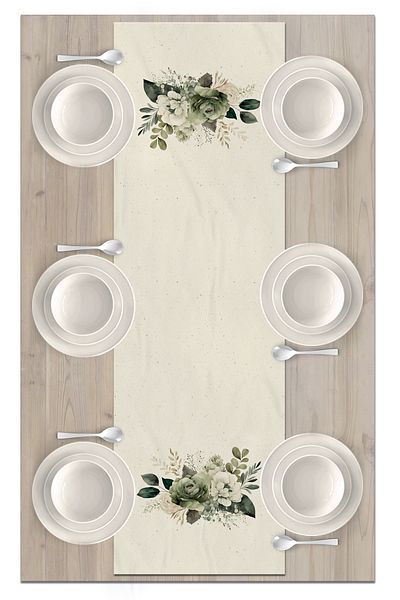 Bertille Home Flower Series 140x40 Cm Digital Printed Runner