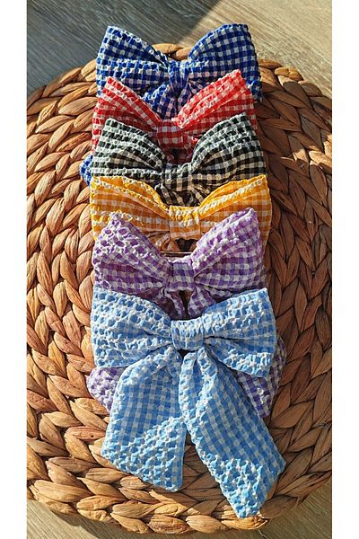 İLKYAZ Accessory Checkered Automatic Bow Buckle with Tail