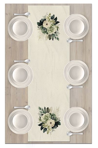 Bertille Home Flower Series 140x40 Cm Digital Printed Runner