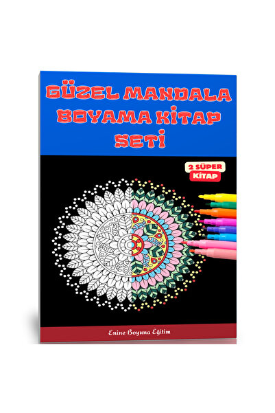 Enine Boyuna Eğitim Güzel Mandala Boyama Kitap Seti (2 Kitap)
