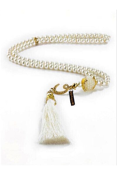 Markapolin Prayer Pearl Rosary Vavli Tasseled Cream Pearl