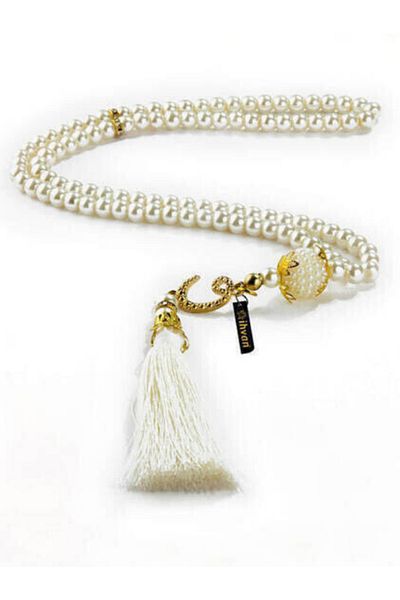 Markapolin Prayer Pearl Rosary Vavli Tasseled Cream Pearl