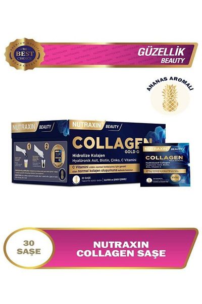 Nutraxin BeautyGoldCollagen - 10000Mg30 Sachets Pineapple Flavored Skt2026 + 100mlFacialCleanser Gift