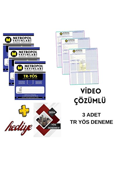 Metropol Yayınları TR-YÖS DENEME SETİ VİDEO ÇÖZÜMLÜ-2  Li DENEME-puza galata ...