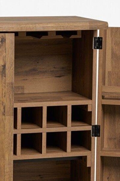 NIDAGE Woodteks Ahşap Şaraplık - Içki Dolabı - Çok Amaçlı Erzak Dolabı