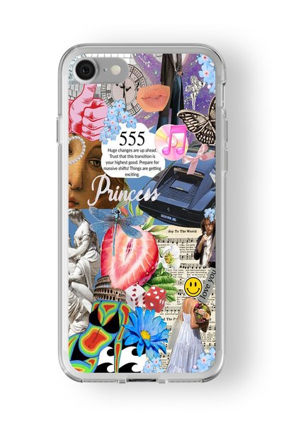 Multitronic حافظة شفافة مطبوعة بتصميم الأميرة 555 متوافقة مع هاتف Iphone Se 2...