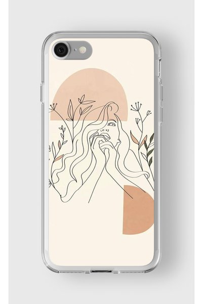 Multitronic حافظة شفافة مطبوعة بتصميم فني متوافق مع هاتف Iphone Se 2020 و2022