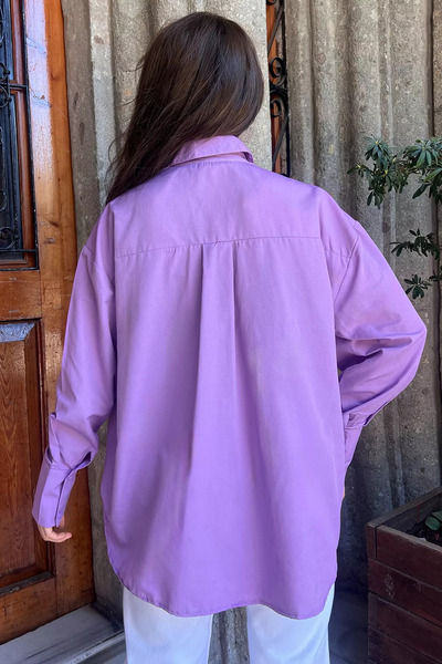 GÜLSELİ Λιλά Ροζ Λεπτομερές γυναικείο πουκάμισο