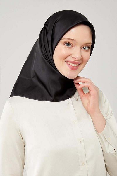 Levidor Μαύρο μονόχρωμο κασκόλ Twill