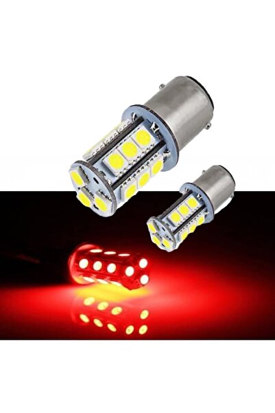 BTL OTOMOTİV Çakar Ledli Stop Ampulü -Tek Duy Fren Lambası 18 Led Kırmızı (2 ...