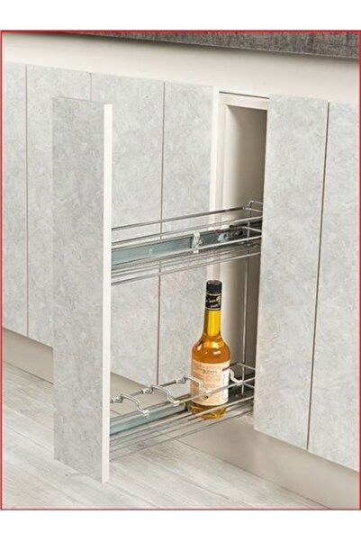 HUZURAKS 105 x 470 x 470 Teleskopik Raylı Şişelik Deterjanlık 15 Cm Kapağa Göre