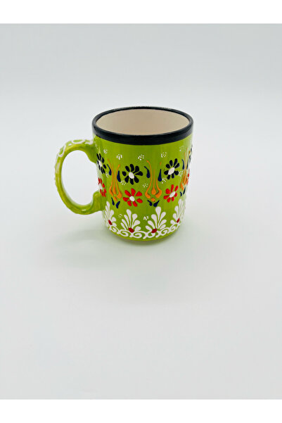 Mertgift Hediyelik El Yapımı Seramik Kulplu Bardak Espresso Kahve Kupası