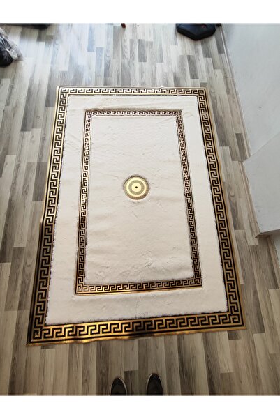 Genel Markalar Gold Varaklı Krem Renk Peluş Halı