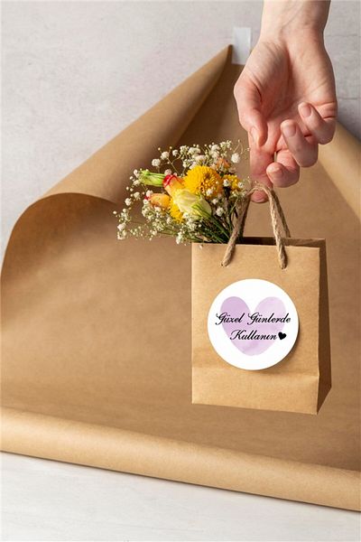 anka design Coated Sticker Packaging & Shipping Label (4x4cm) 48 Pieces - Use in Beautiful Days -7-