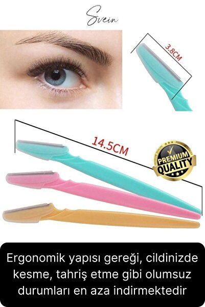 Svein 3'lü Yüz Jileti Kaş Usturası Kadın Epilasyon Aleti Pratik Taşınabilir Kişisel Bakım Aparatı Epilatör