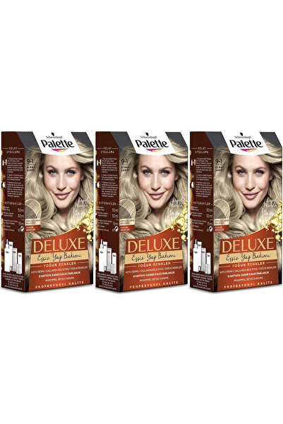 Palette Deluxe Saç Boyası 9-1 Elmas Sarısı 3'lü Set