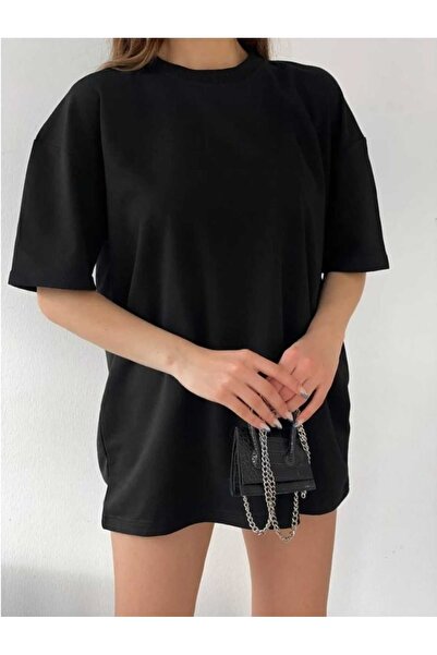 Genel Markalar Unisex Baskılı Pamuk Bisiklet Yaka Oversize Boyfriend T-shirt
