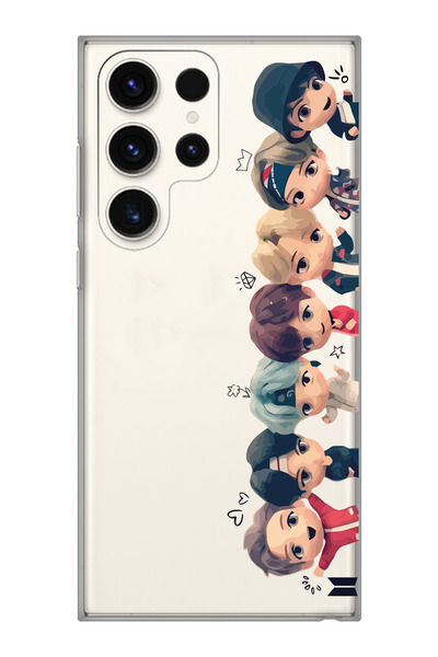 Magic Ring Samsung Galaxy S23 ULTRA Uyumlu Bts Tüm Karakterler Tasarımlı Şeff...
