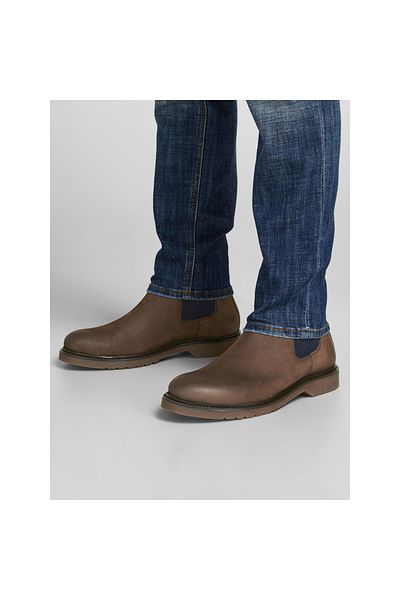 Jack & Jones Ανδρικές δερμάτινες μπότες Jack&jones Brown12140924