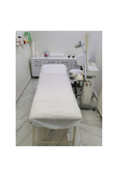 ŞAHKAN NONWOVENS Stretcher Cover 50 Pieces Disposable First Quality Double Elastic White Nonwoven 80X250 cm