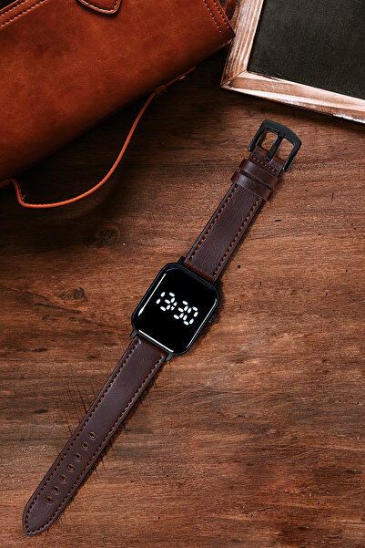 sezerekspres Rodium Led Saat Kayış Kordon Kasa Siyah (Unisex)