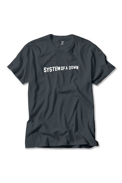 Z zepplin System of a Down Text Smoked Color T-Shirt