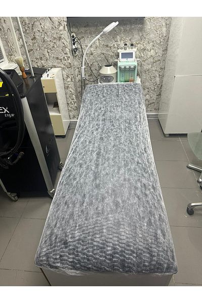 ŞAHKAN NONWOVENS 50 Pieces Disposable First Quality White Nonwoven Stretcher Cover - 80X250 Cm, Double Elastic