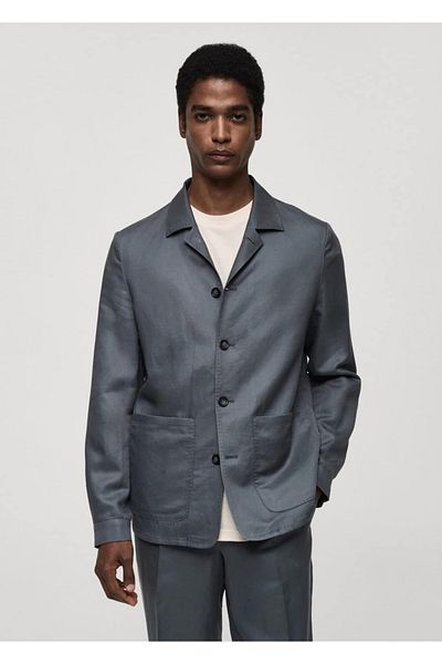 MANGO Man Slim-Fit-Blazerjacke aus Lyocell-Leinen