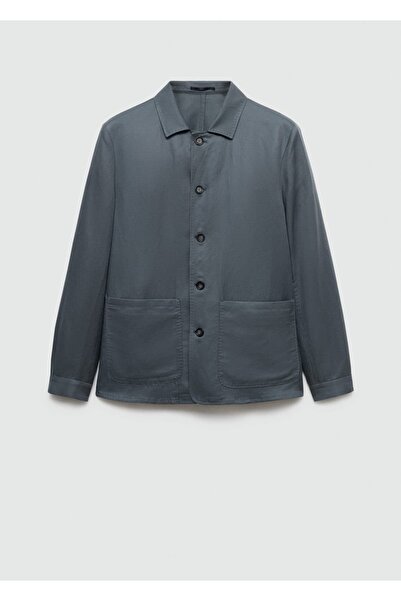 MANGO Man Slim fit lyocell keten blazer ceket