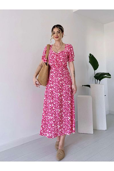 Liya Heart collar printed dress