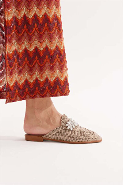 StWenn Дамски чехли със скъпоценни камъни Затворени предни дантелени плетени чехли Домашни чехли Външни чехли