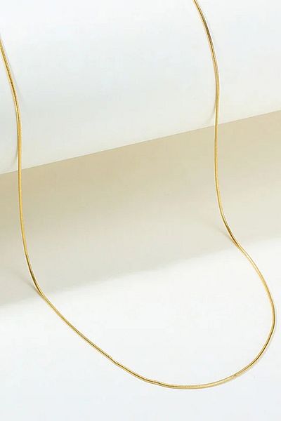 Santalio Round Snake Italian Chain Stainless Steel Necklace Gold Color - 1 mm