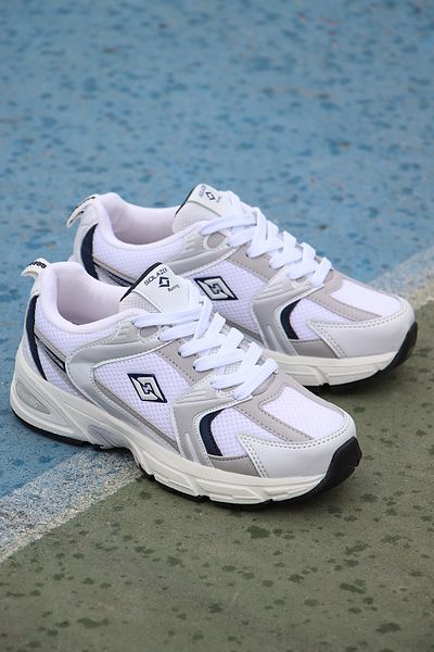 Vojo 530 Memory Sole Lace-Up Women's Sneakers White-Navy Blue