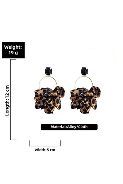 HOSBUTIK Gold leopar büyük boy ZA küpe