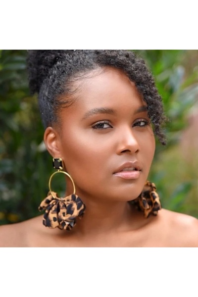HOSBUTIK Gold leopar büyük boy ZA küpe
