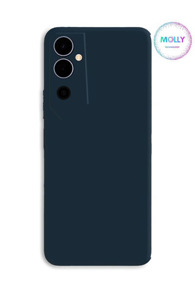 Molly جراب سيليكون مخملي من الداخل باللون الأزرق الداكن لهاتف Tecno POVA NEO 2