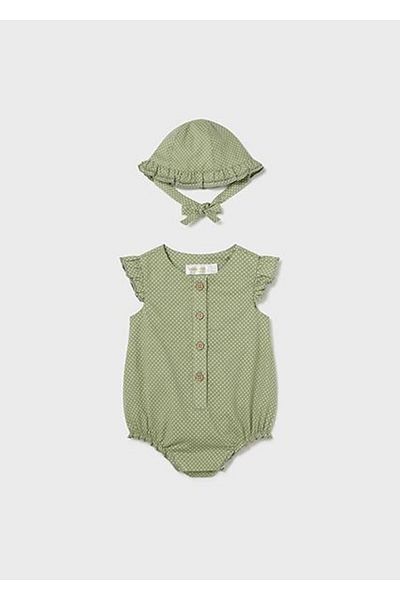 MAYORAL Baby Girl Green Jumpsuit with Hat 01603-030
