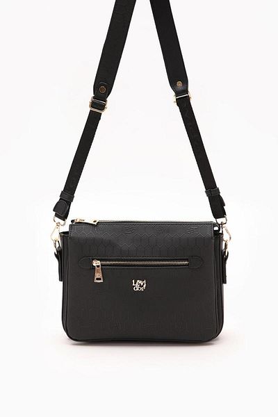 Levidor Black Text Printed Shoulder Bag