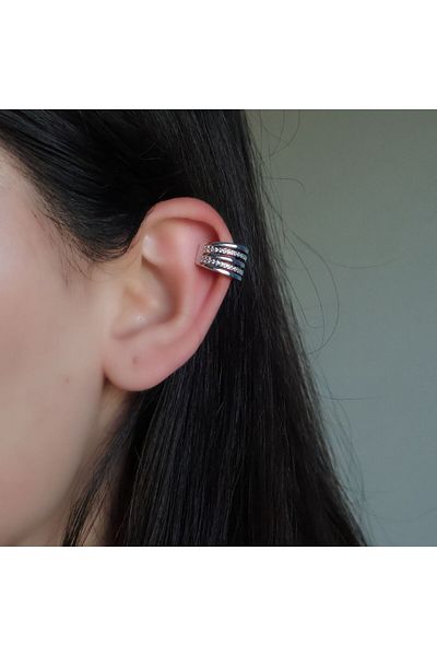 leargia Cinque Earcuff-Silver