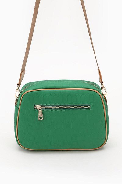 Levidor Grass Green Hidden Compartment Honeycomb Print Shoulder Bag